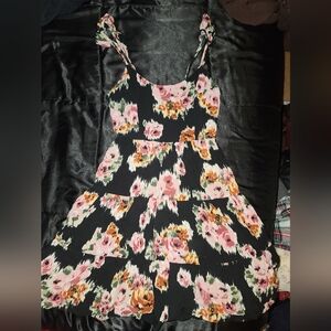 Women's black floral dress